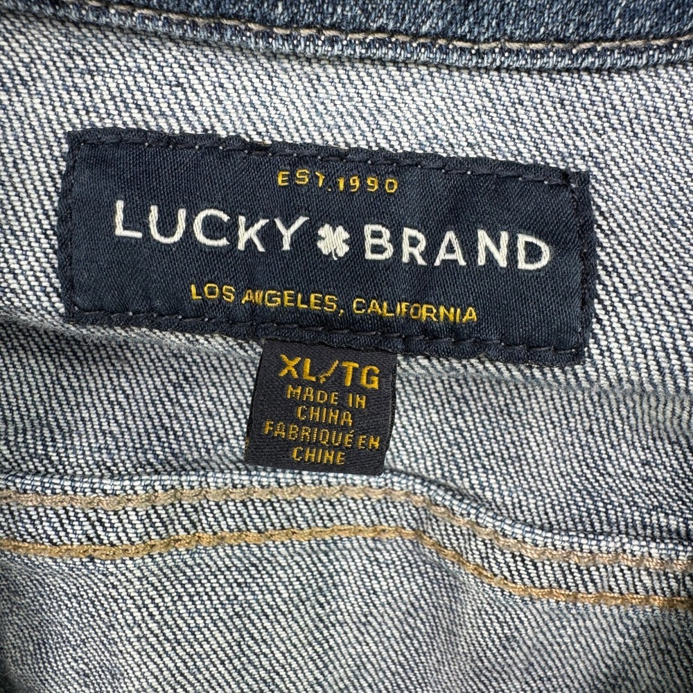 Lucky Brand Tomboy Trucker Women XL Blue Denim Jean Jacket Outerwear Casual - Picture 6 of 10